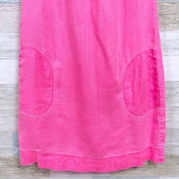 Vineyard Vines Linen Side Pocket Shift Dress Pink Short Sleeve Casual Womens XS - Picture 3 of 6